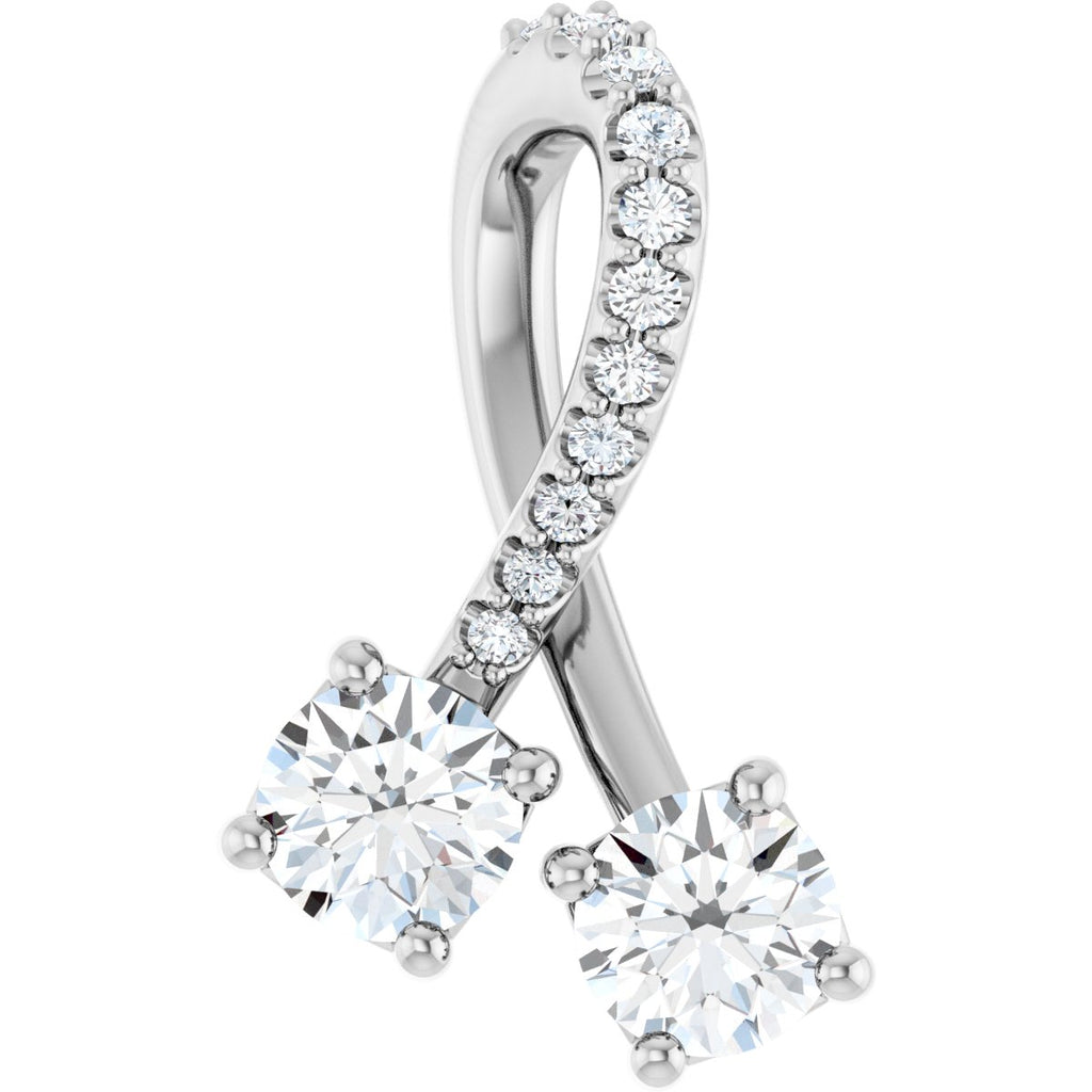 1/2 CTW Natural Diamond Pendant in 14k white gold
