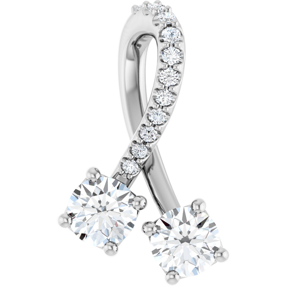 1/2 CTW Natural Diamond Pendant in 14k white gold