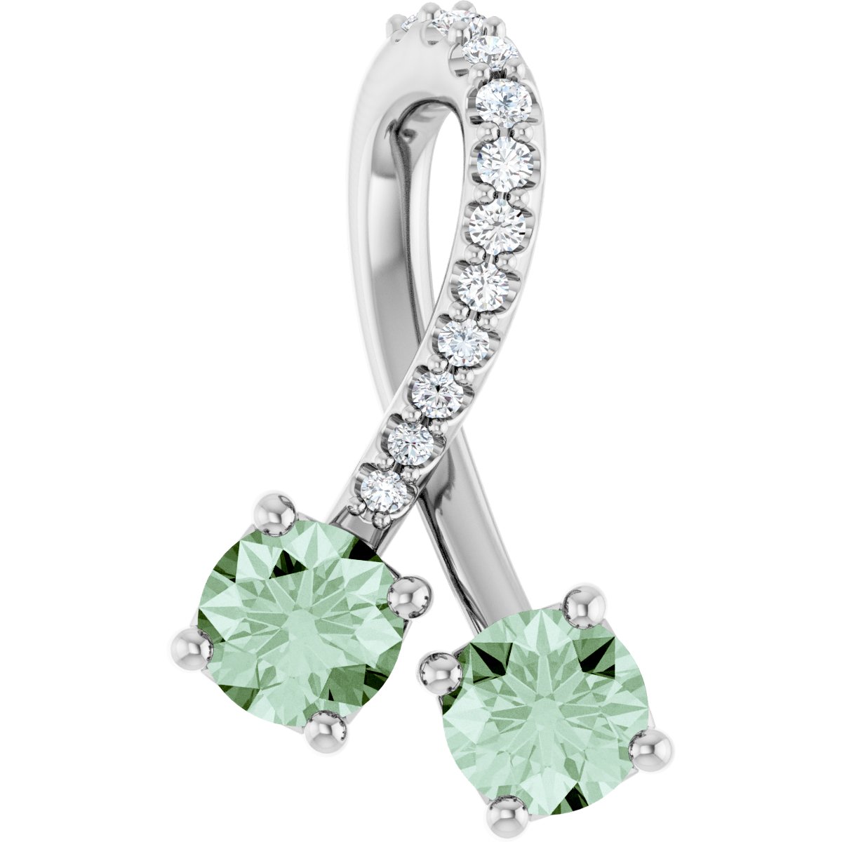Lab-Grown Alexandrite & .05 CTW Natural Diamond Pendant in 14k white gold