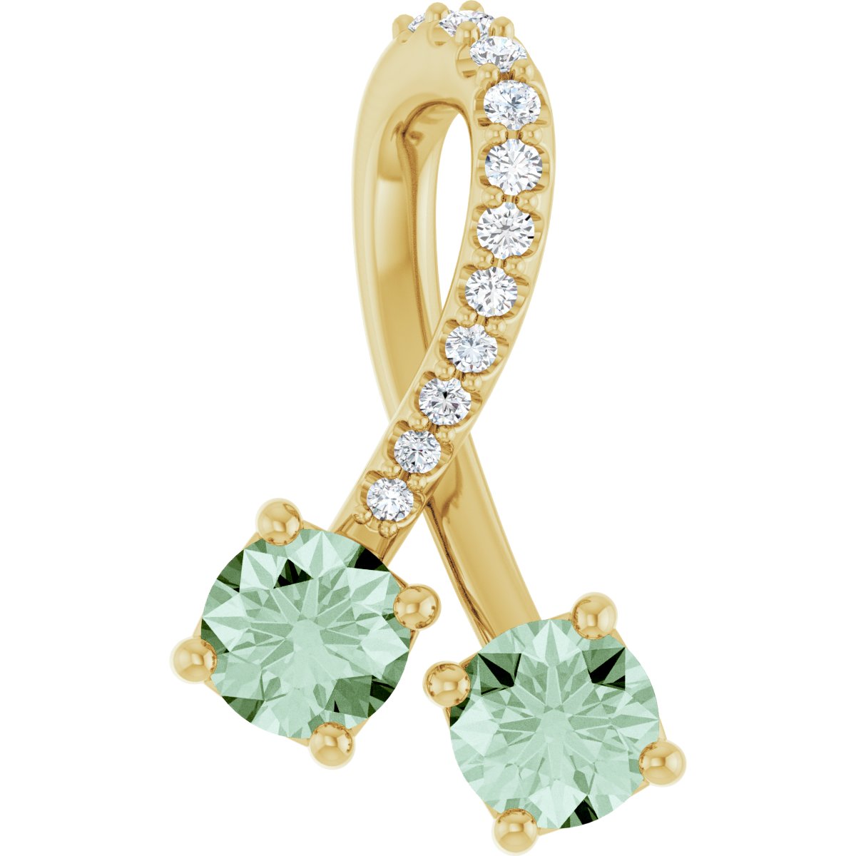 Lab-Grown Alexandrite & .05 CTW Natural Diamond Pendant in 14k yellow gold