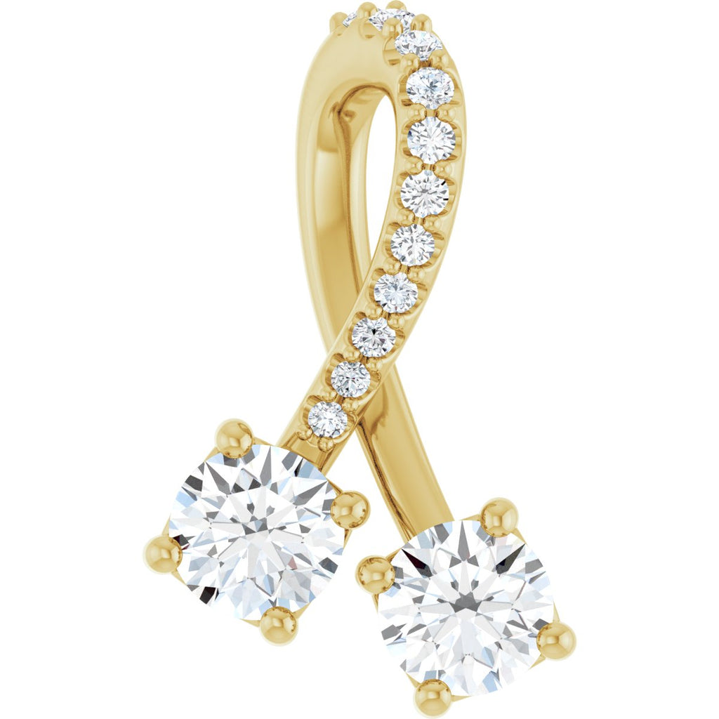 1/2 CTW Natural Diamond Pendant in 14k yellow gold