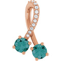 Lab-Grown Alexandrite & .05 CTW Natural Diamond Pendant in 14k rose gold