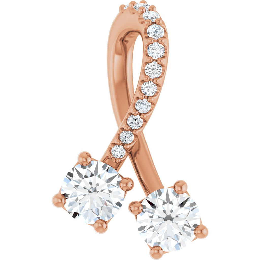 1/2 CTW Natural Diamond Pendant in 14k rose gold