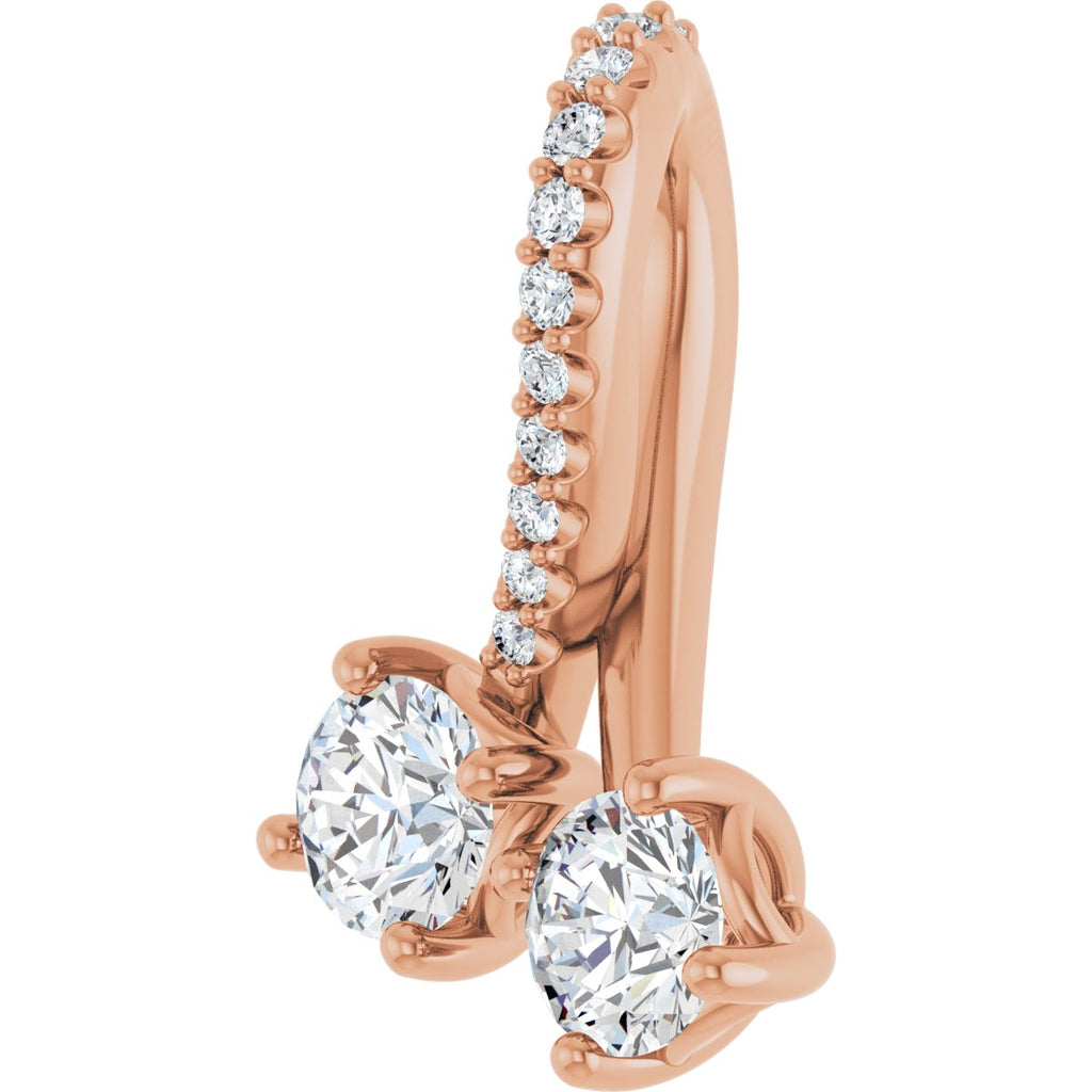 1/2 CTW Natural Diamond Pendant in 14k rose gold