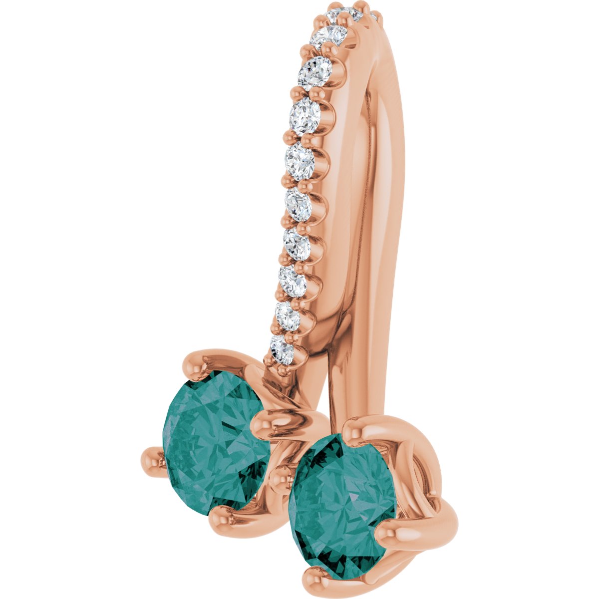 Lab-Grown Alexandrite & .05 CTW Natural Diamond Pendant in 14k rose gold