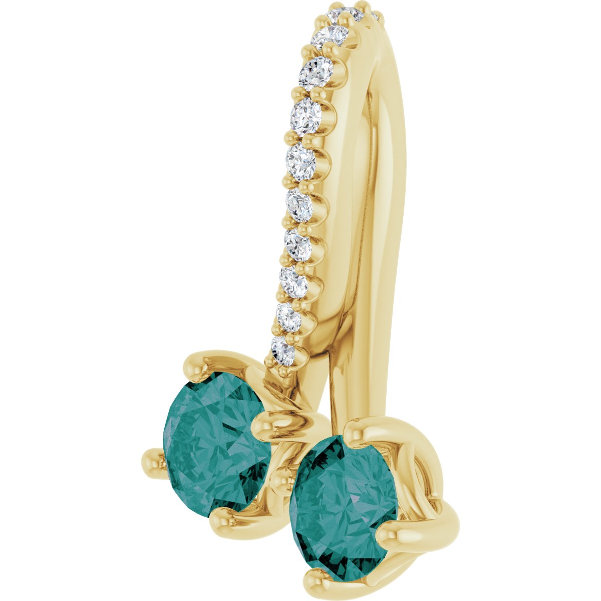 Lab-Grown Alexandrite & .05 CTW Natural Diamond Pendant in 14k yellow gold