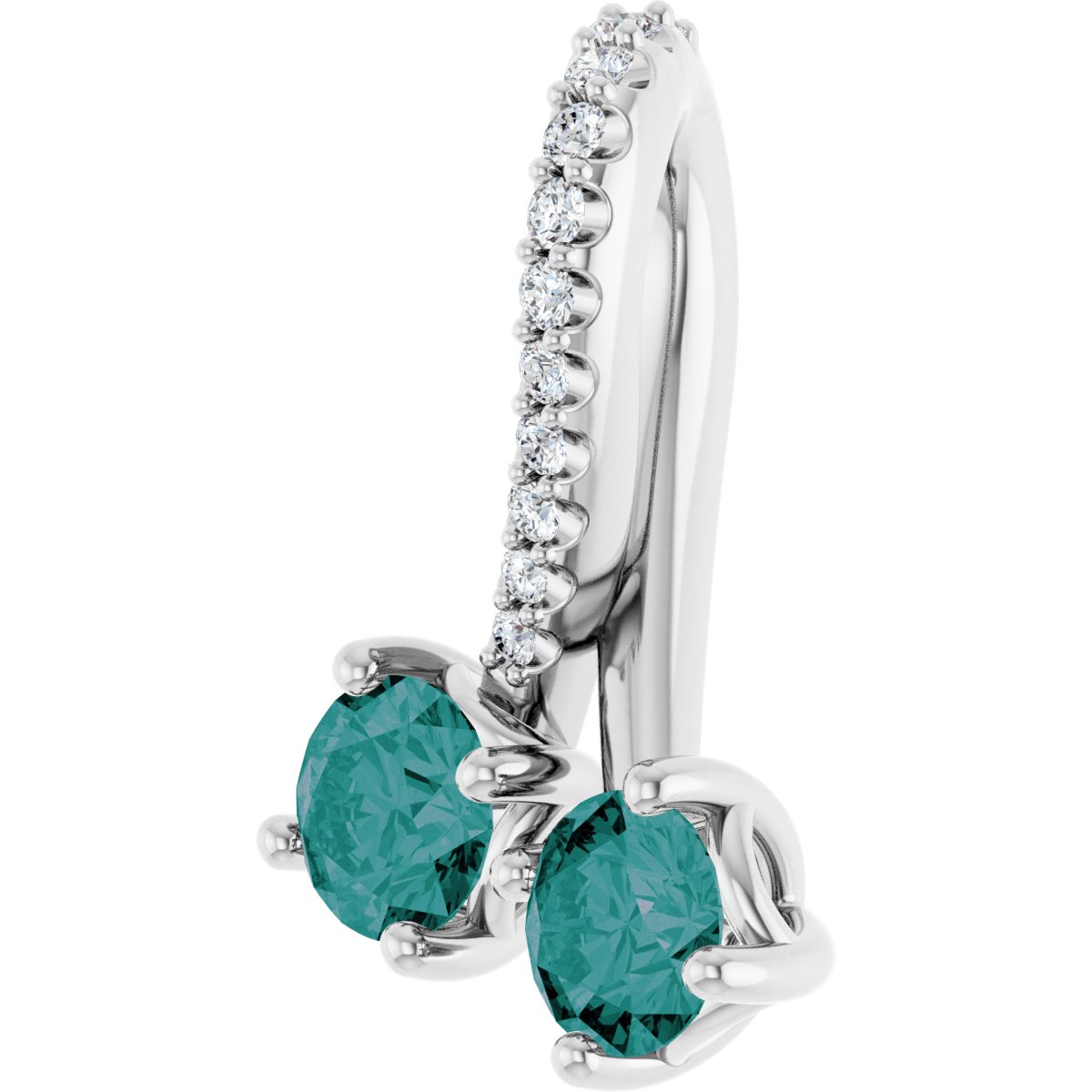 Lab-Grown Alexandrite & .05 CTW Natural Diamond Pendant in 14k white gold