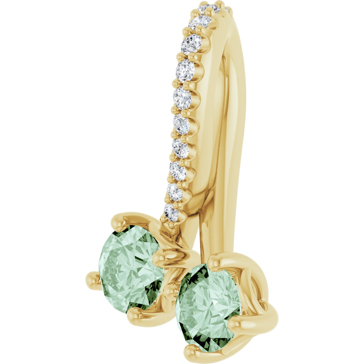 Lab-Grown Alexandrite & .05 CTW Natural Diamond Pendant in 14k yellow gold
