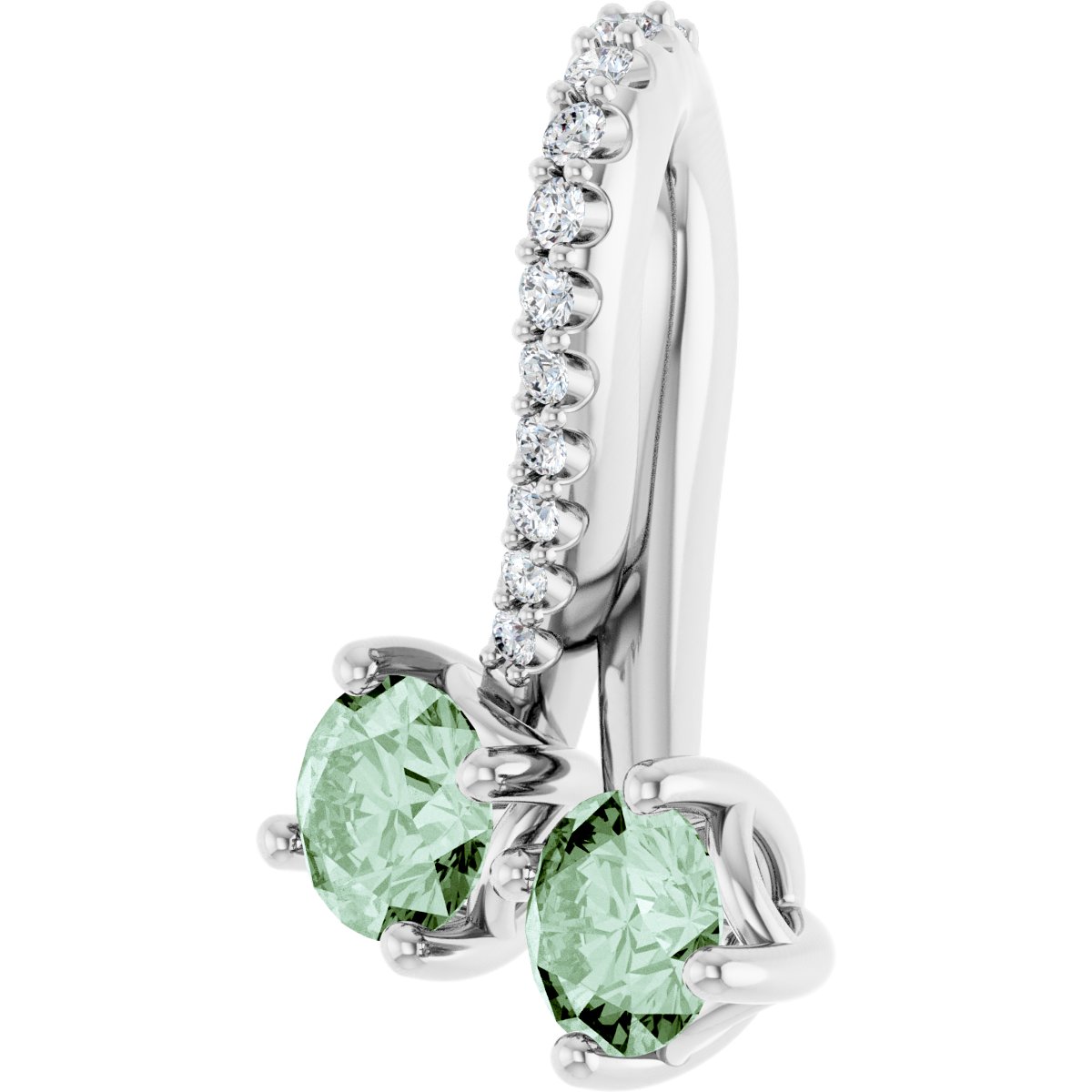 Lab-Grown Alexandrite & .05 CTW Natural Diamond Pendant in 14k white gold