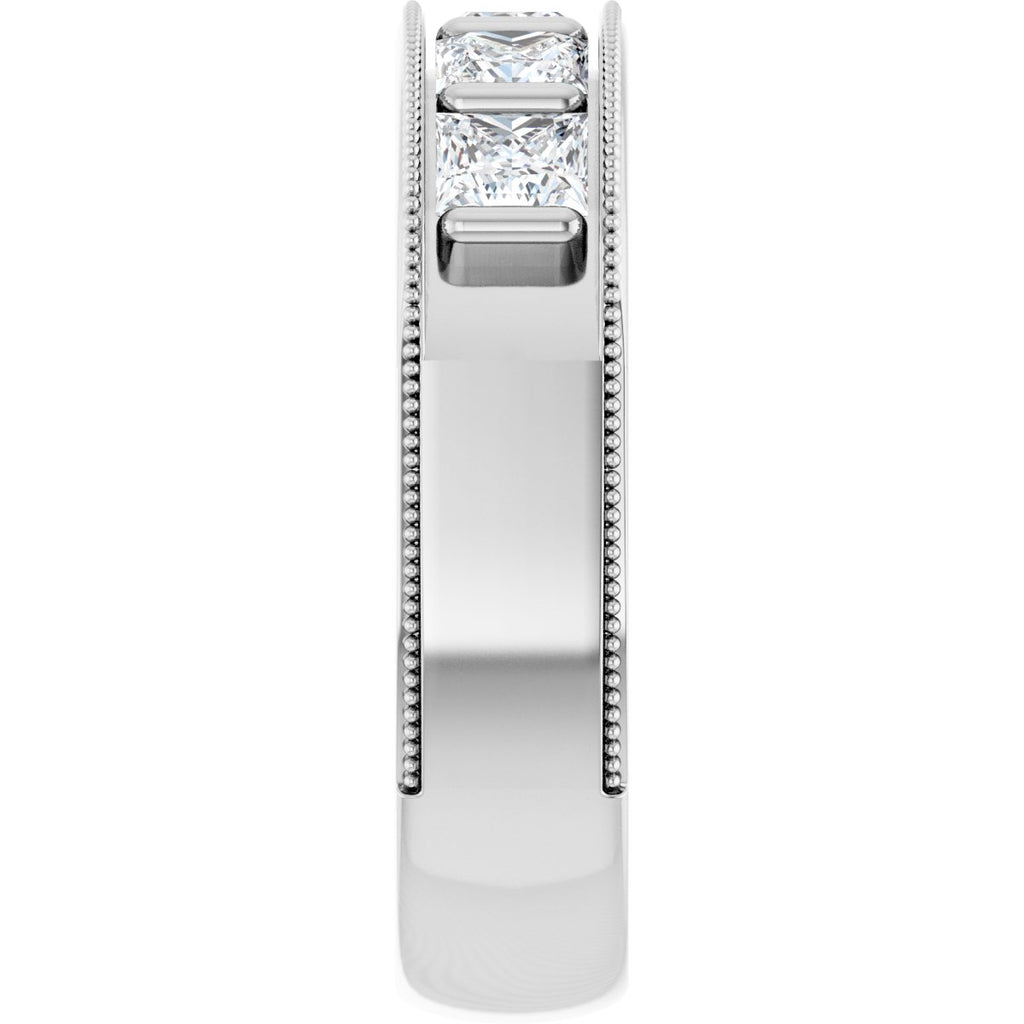 1 9/10 CTW Natural Diamond Milgrain Band in 14k white gold