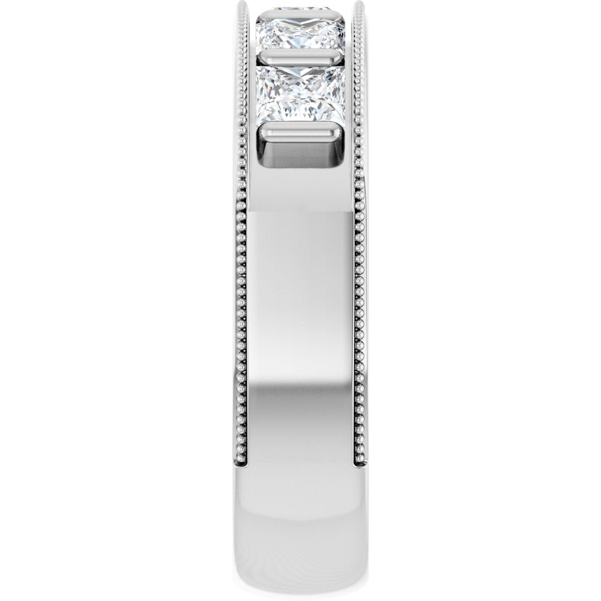 1 9/10 CTW Natural Diamond Milgrain Band in 14k white gold