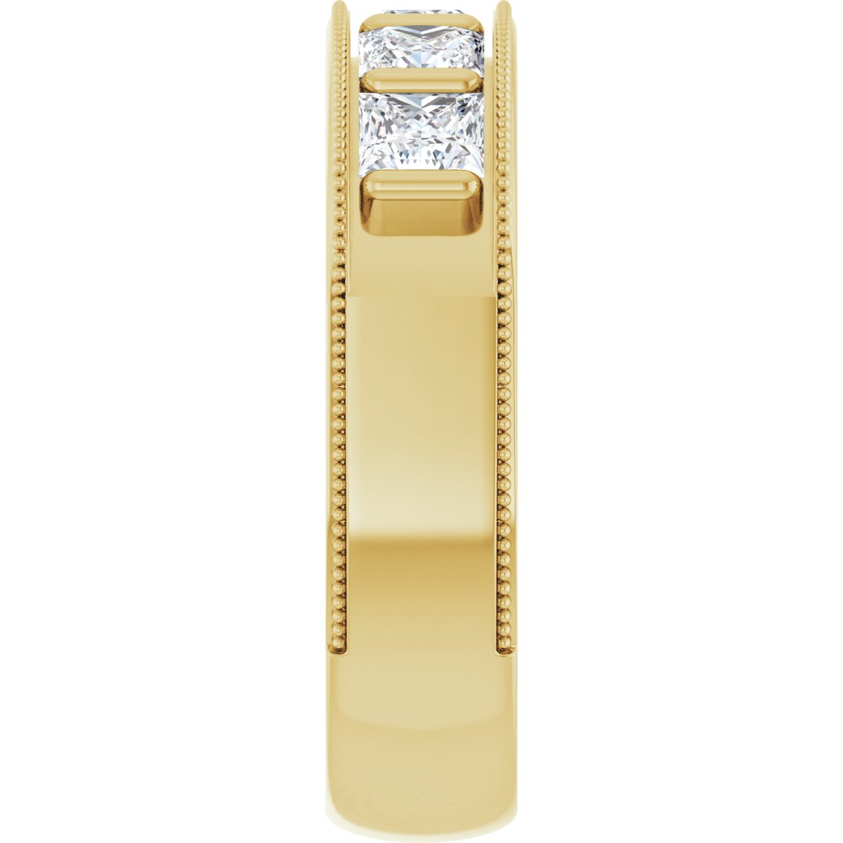 1 9/10 CTW Natural Diamond Milgrain Band in 14k yellow gold