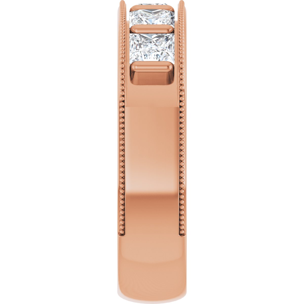 1 9/10 CTW Natural Diamond Milgrain Band in 14k rose gold