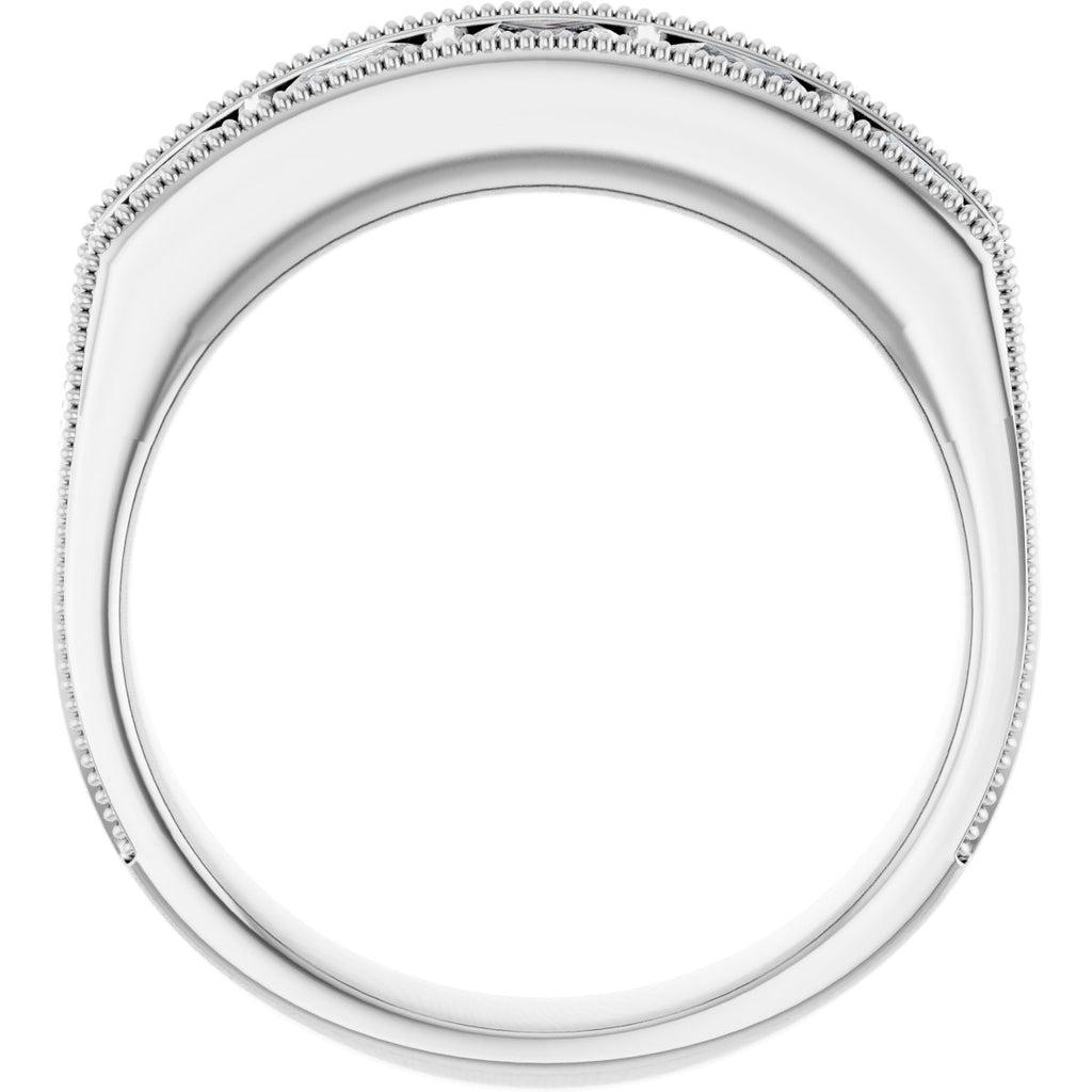 1 9/10 CTW Natural Diamond Milgrain Band in 14k white gold