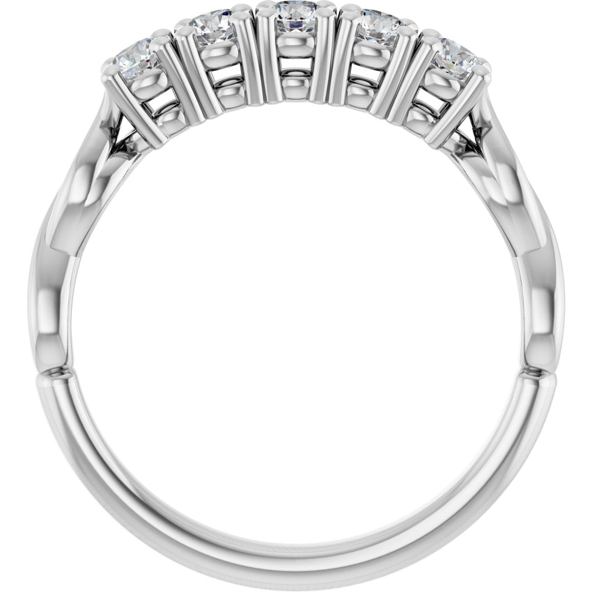 1 CTW Natural Diamond Five-Stone Anniversary Band