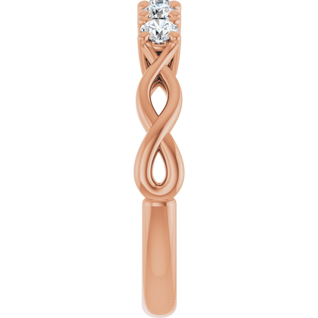 1 CTW Natural Diamond Five-Stone Anniversary Band in 14k rose gold