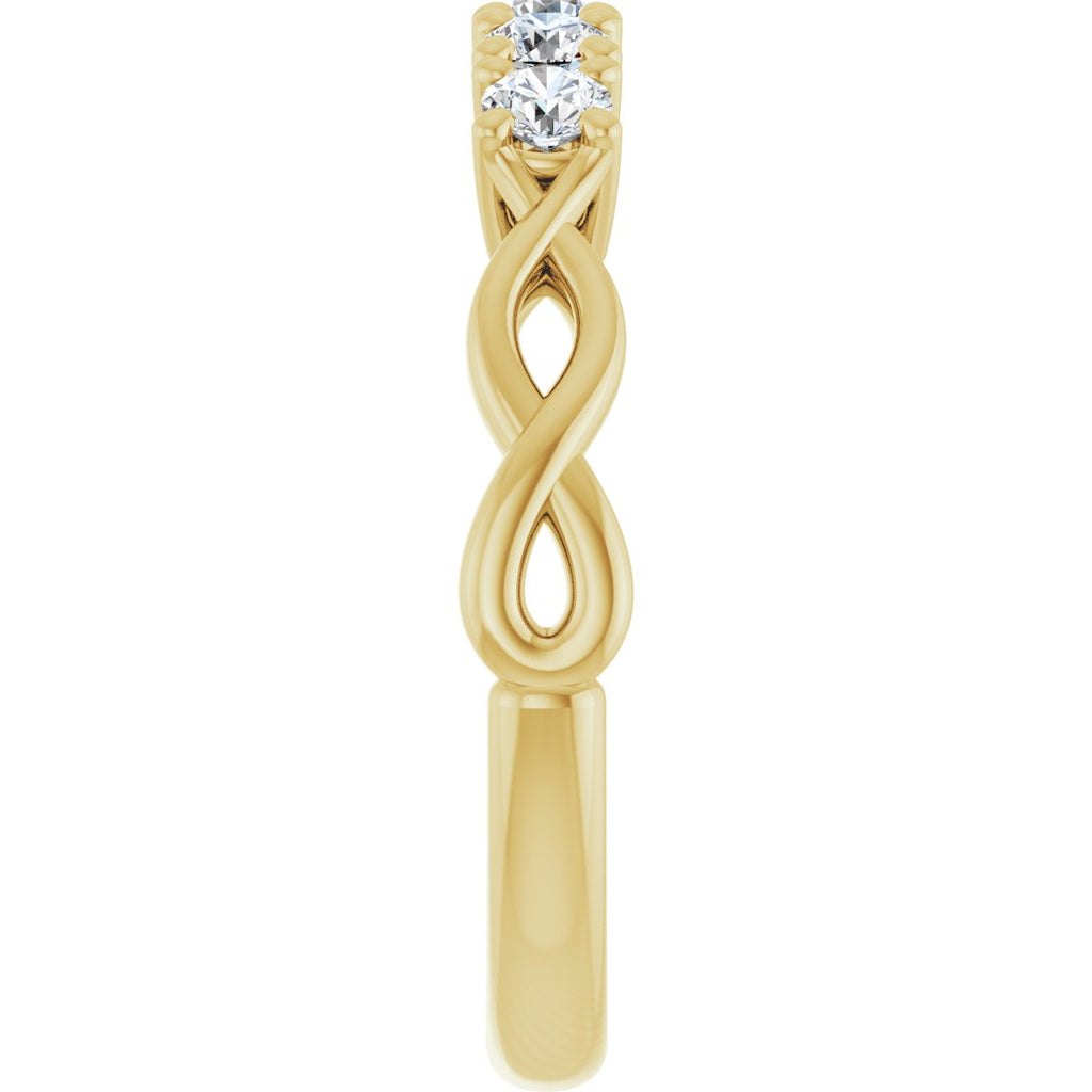 1 CTW Natural Diamond Five-Stone Anniversary Band in 14k yellow gold