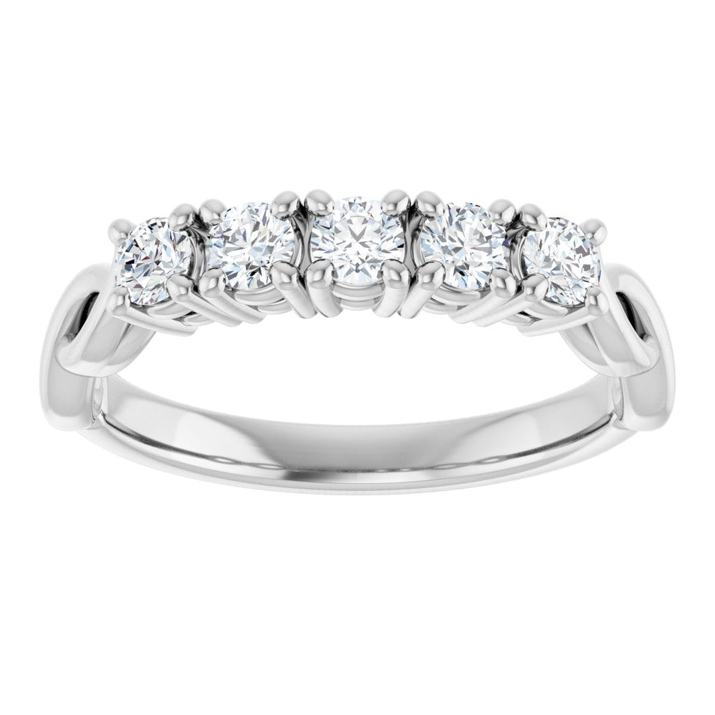 1 CTW Natural Diamond Five-Stone Anniversary Band