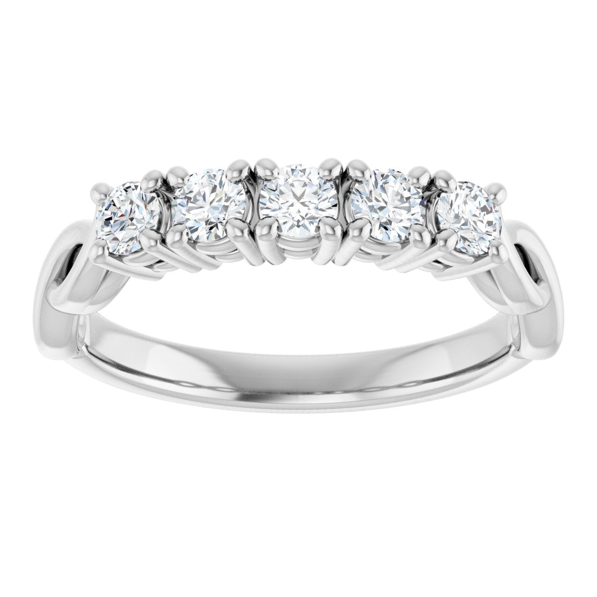 1 CTW Natural Diamond Five-Stone Anniversary Band