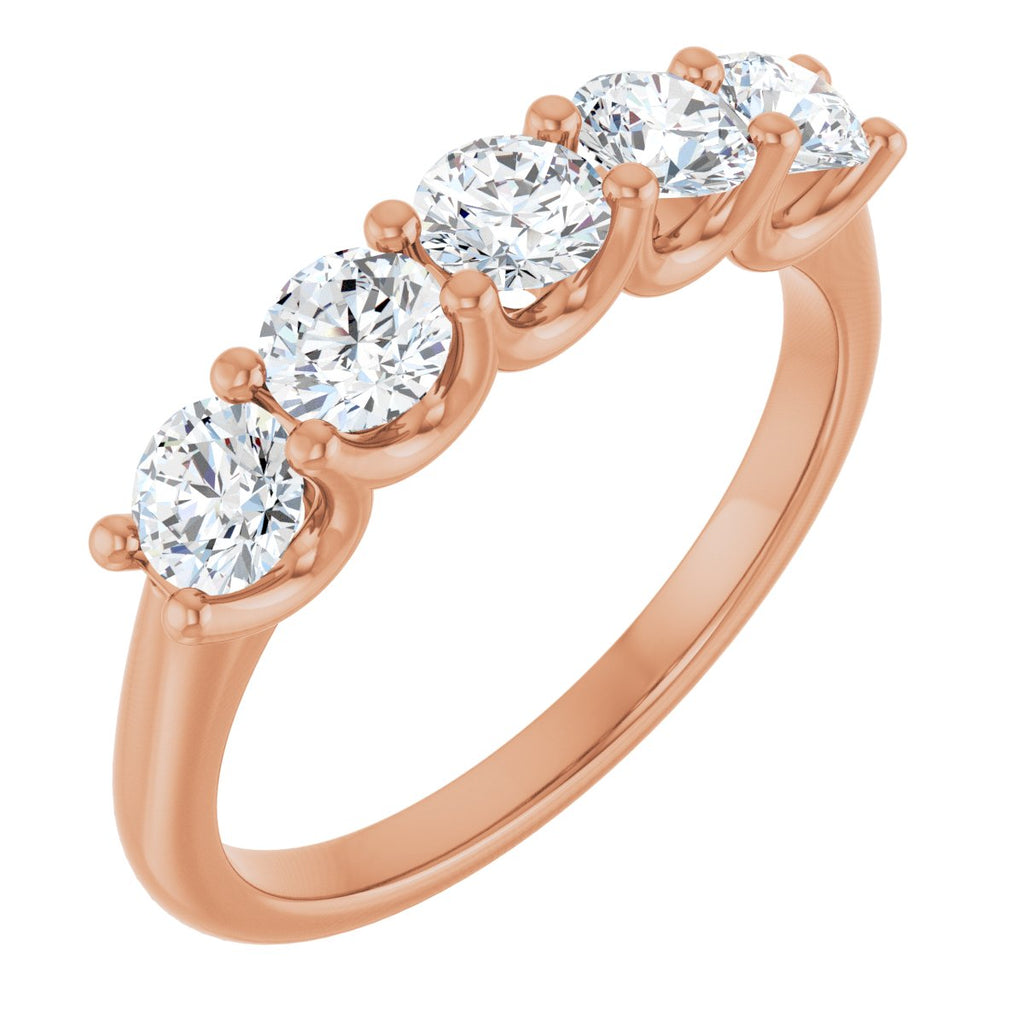 1 CTW Natural Diamond Anniversary Band in 14k rose gold