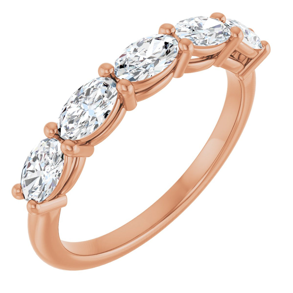 1 1/8 CTW Natural Diamond Annniversary Band in 14k rose gold