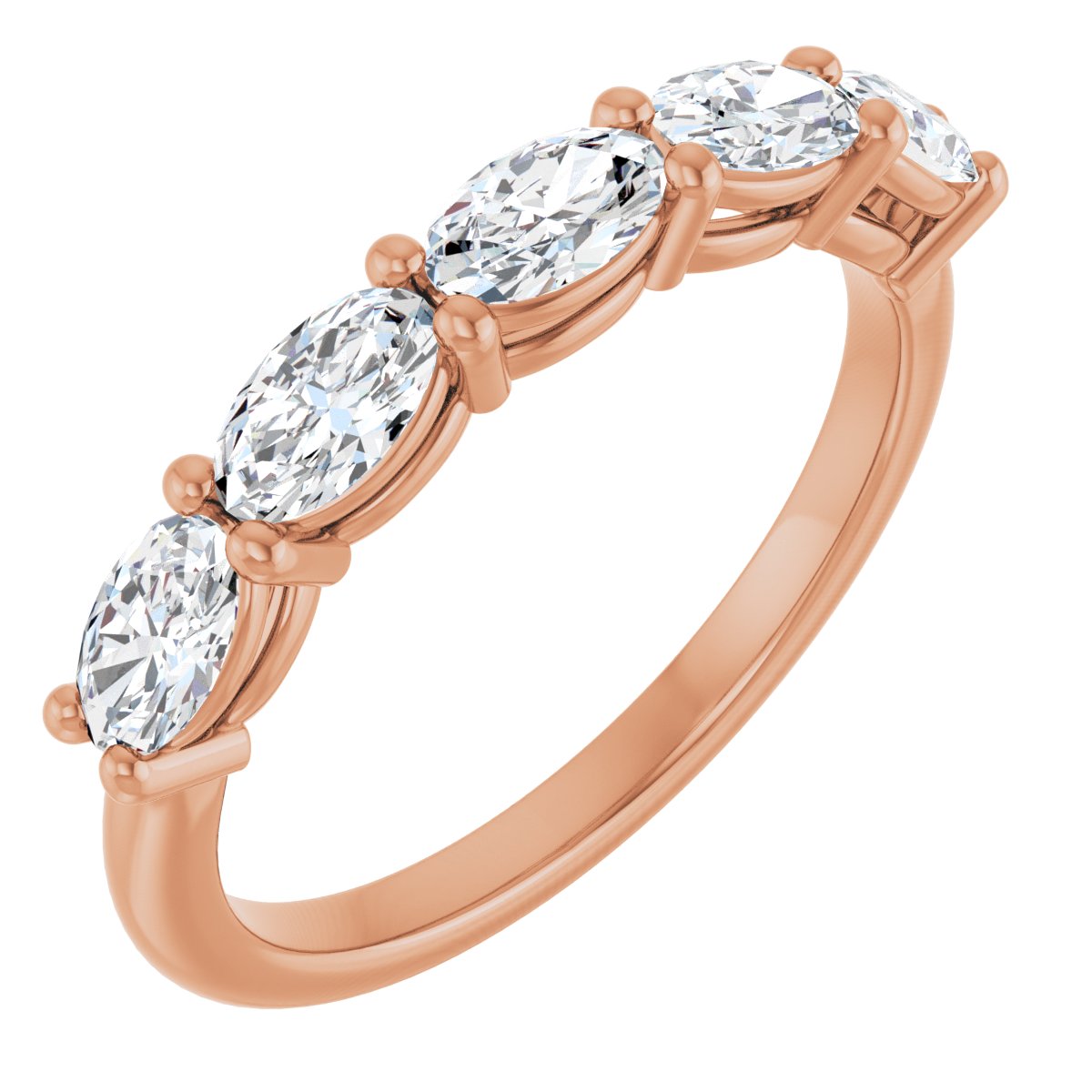 1 1/8 CTW Natural Diamond Annniversary Band in 14k rose gold