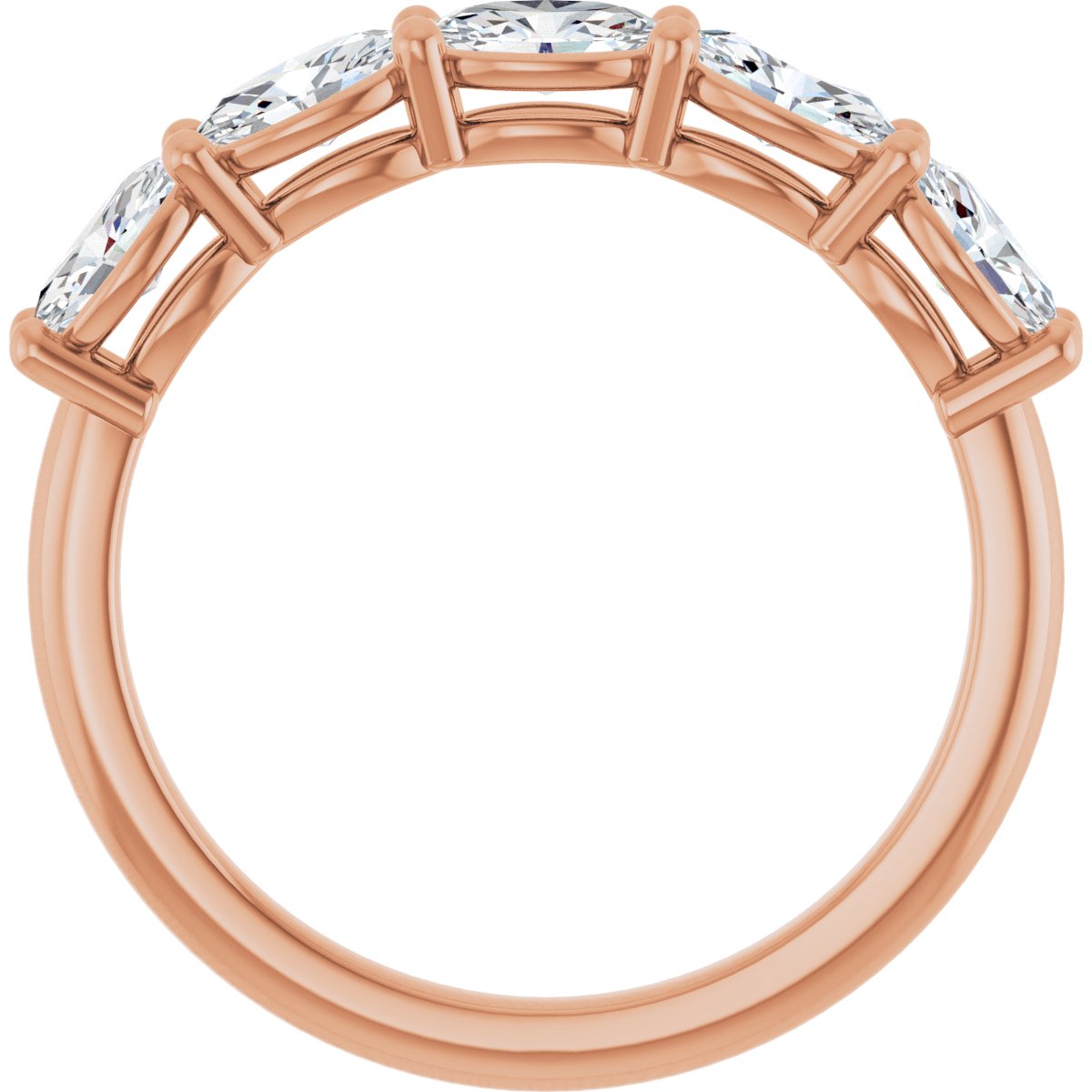 1 1/8 CTW Natural Diamond Annniversary Band in 14k rose gold