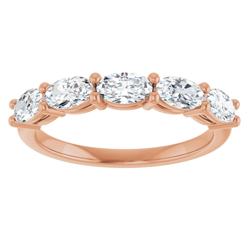 1 1/8 CTW Natural Diamond Annniversary Band in 14k rose gold