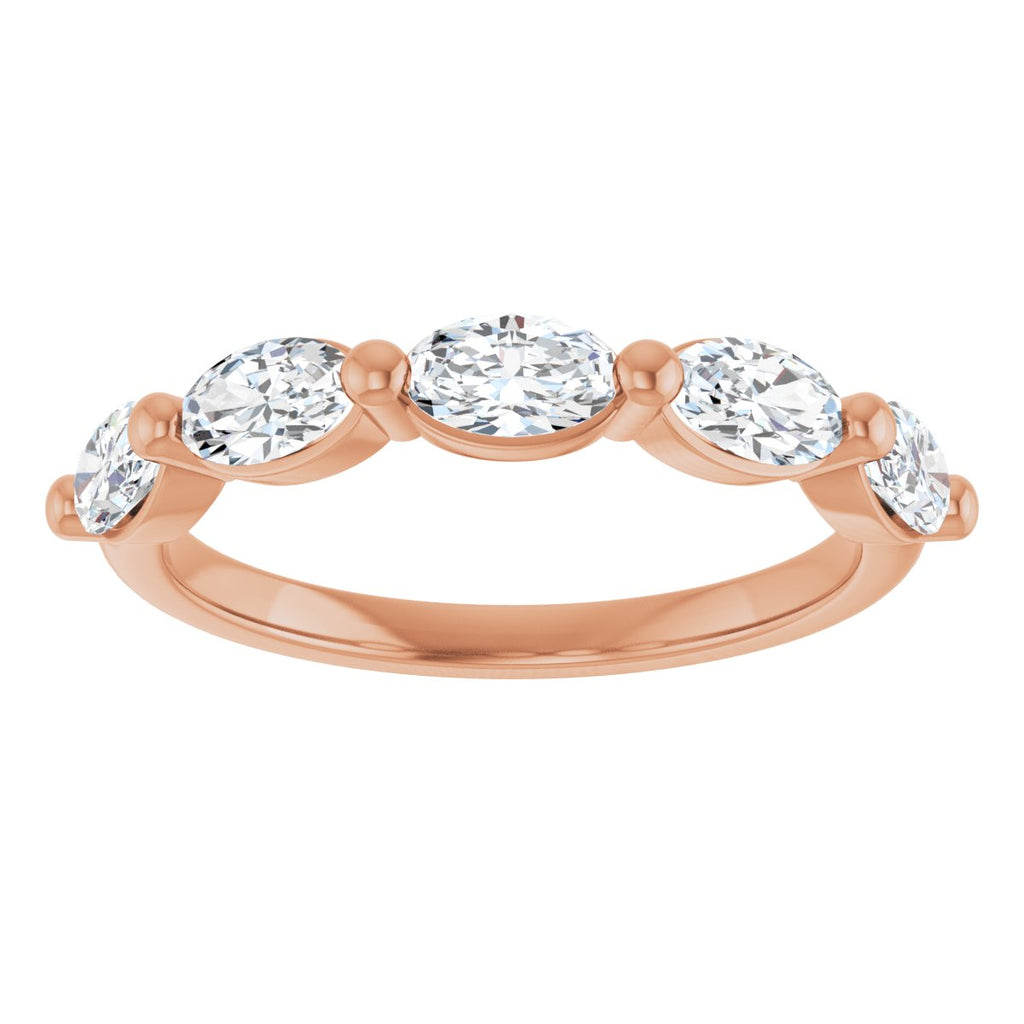 1 1/4 CTW Natural Diamond Annniversary Band in 14k rose gold