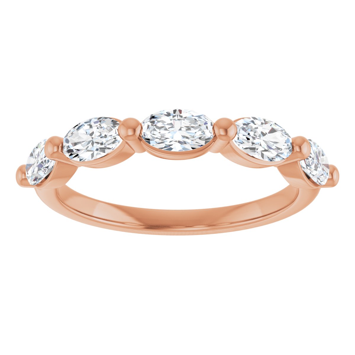 1 1/4 CTW Natural Diamond Annniversary Band in 14k rose gold