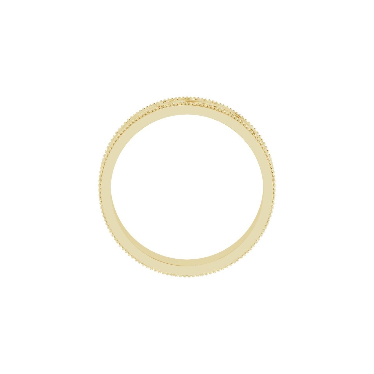 6 mm Milgrain Edge Floral Flat Band in 18k yellow gold
