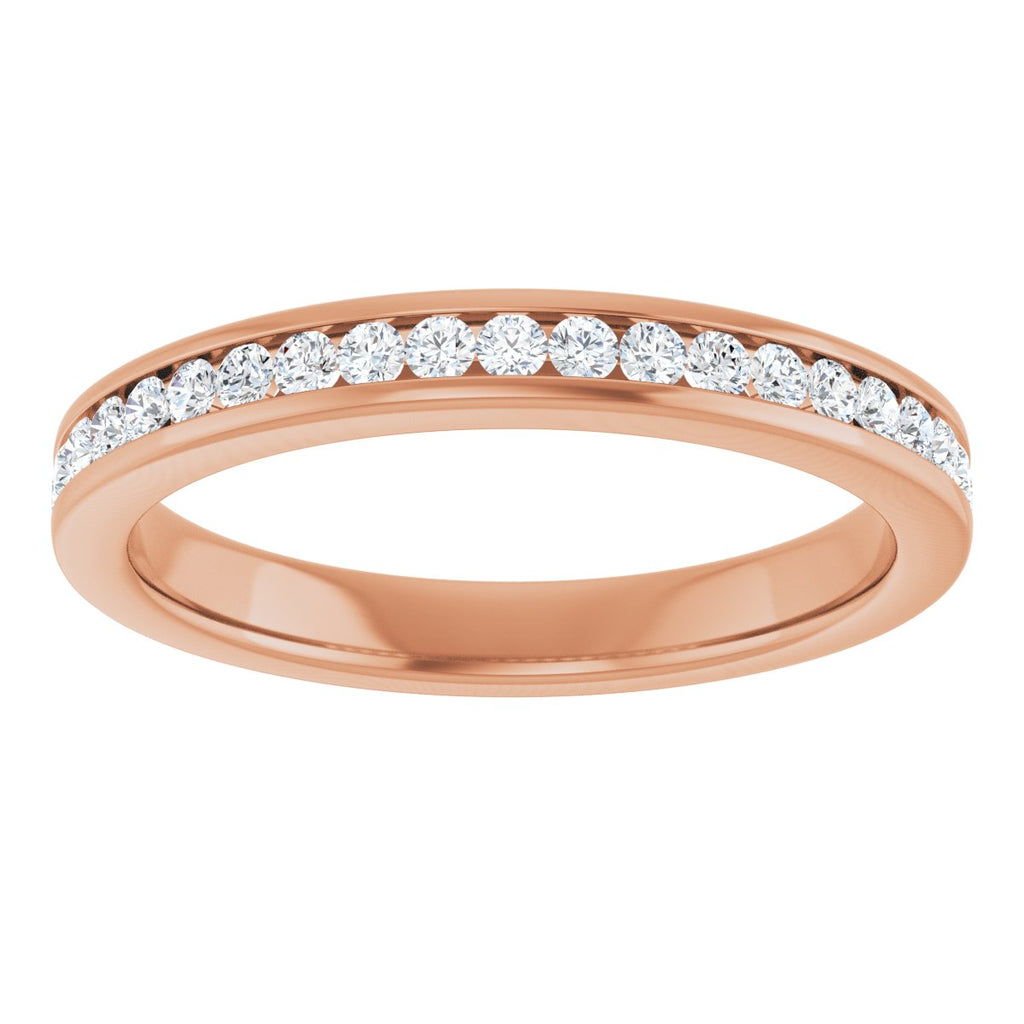 7/8 CTW Natural Diamond Anniversary Band in 14k rose gold