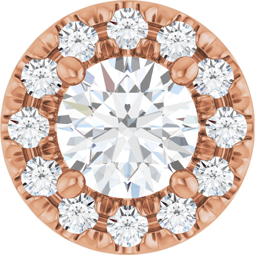 1/3 CTW Natural Diamond Pendant in 14k rose gold