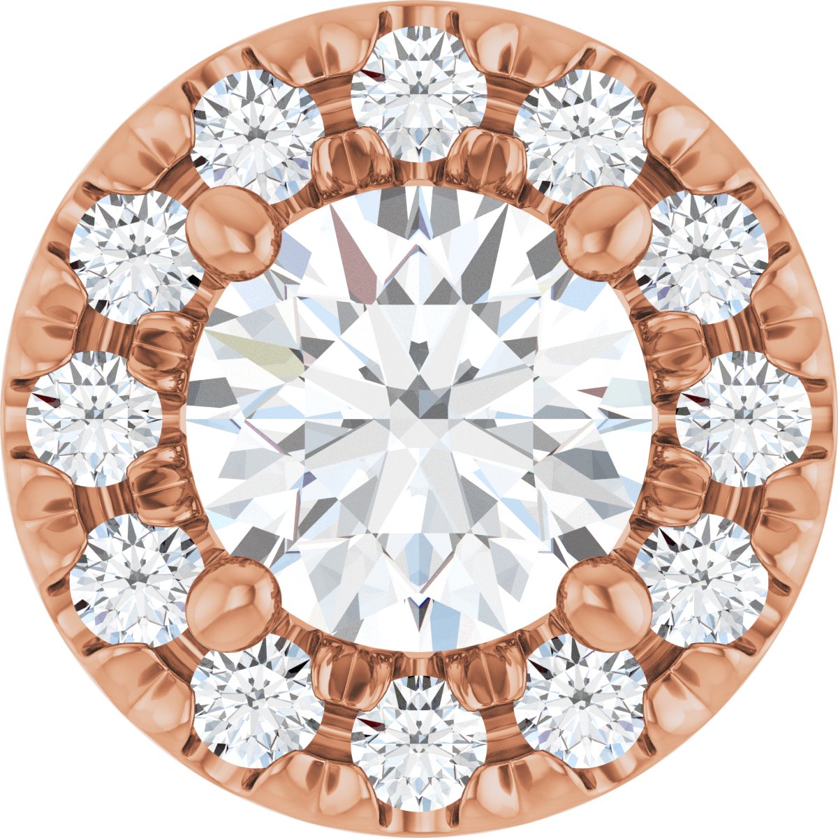 1/3 CTW Natural Diamond Pendant in 14k rose gold