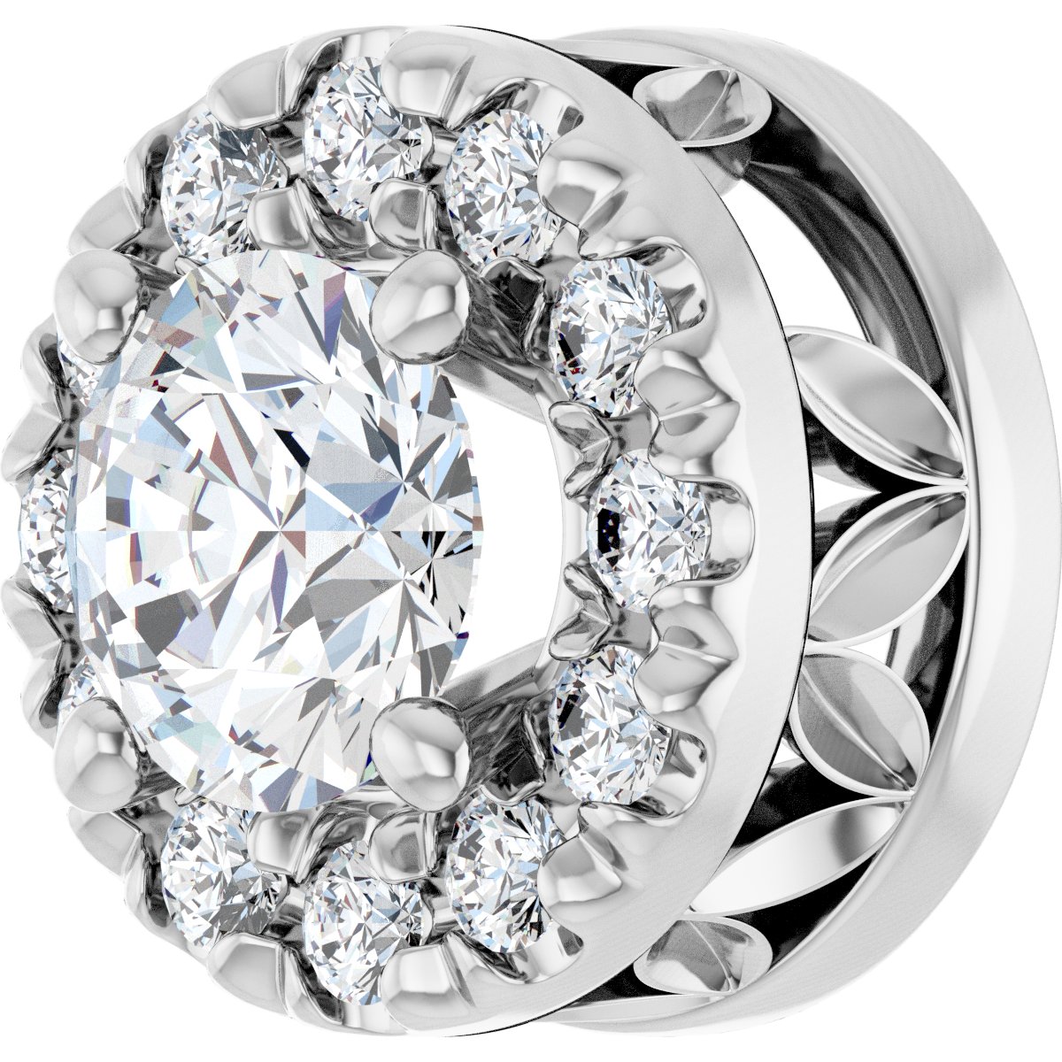 1/3 CTW Natural Diamond Pendant in 14k white gold