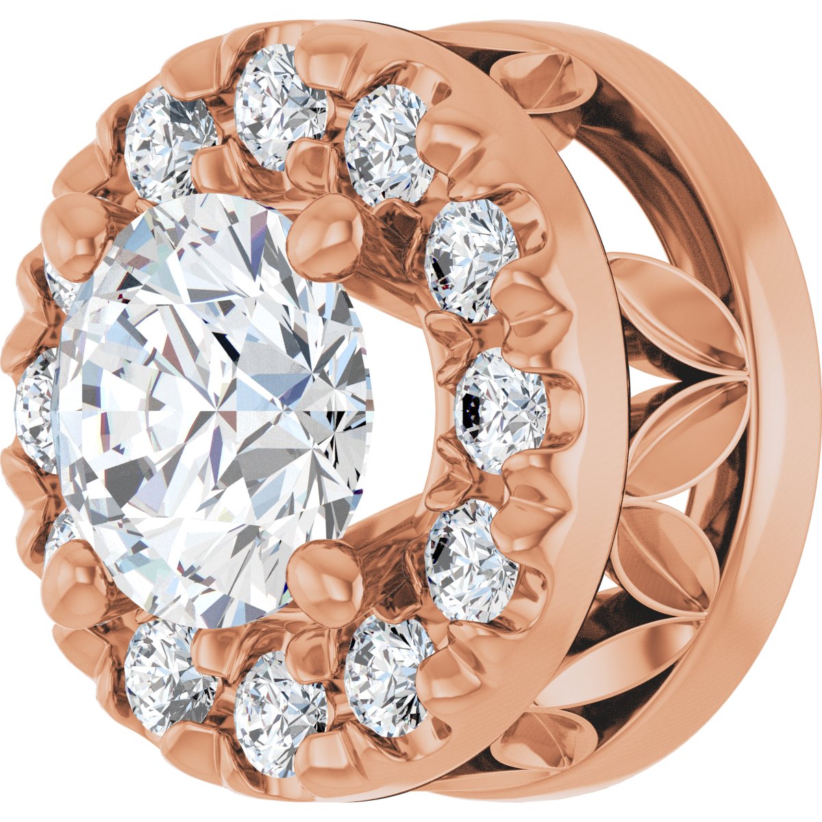 1/3 CTW Natural Diamond Pendant in 14k rose gold