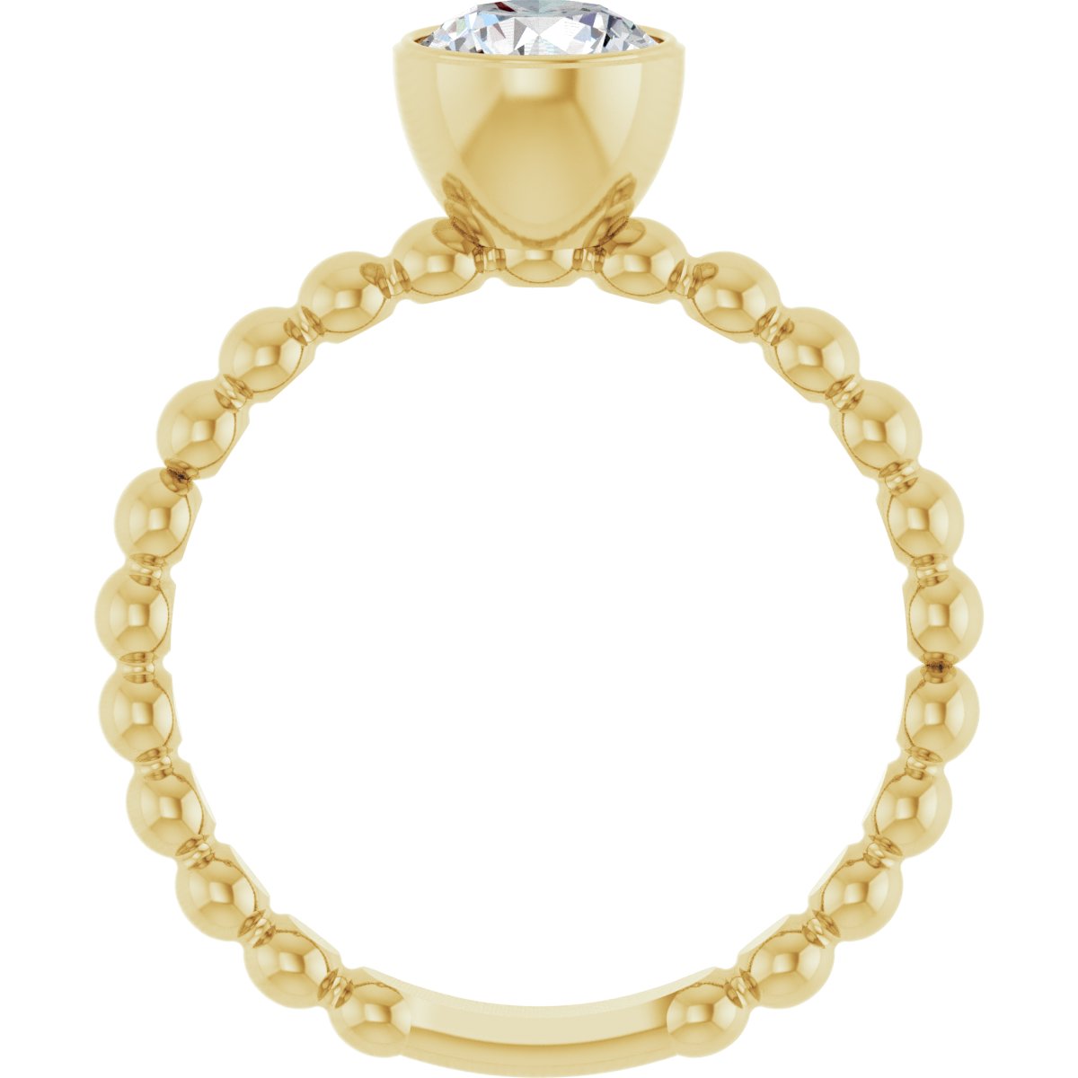 9/10 CTW Natural Diamond Family Beaded Stackable Ring in 14k yellow gold