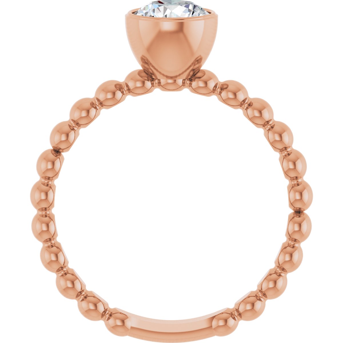 9/10 CTW Natural Diamond Family Beaded Stackable Ring in 14k rose gold
