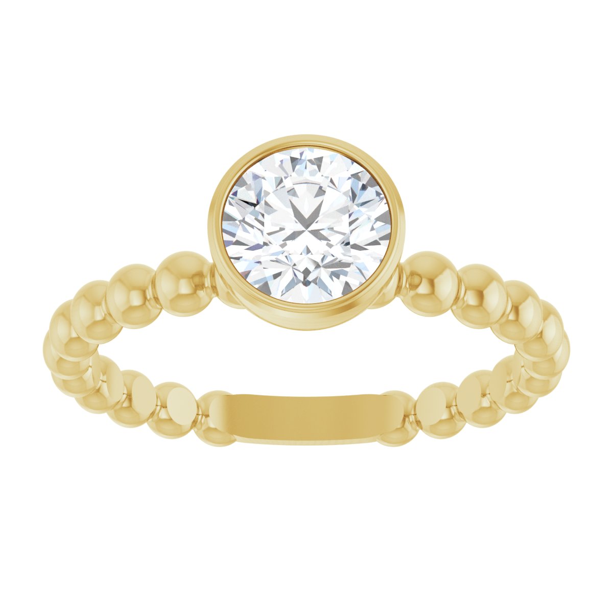 9/10 CTW Natural Diamond Family Beaded Stackable Ring in 14k yellow gold