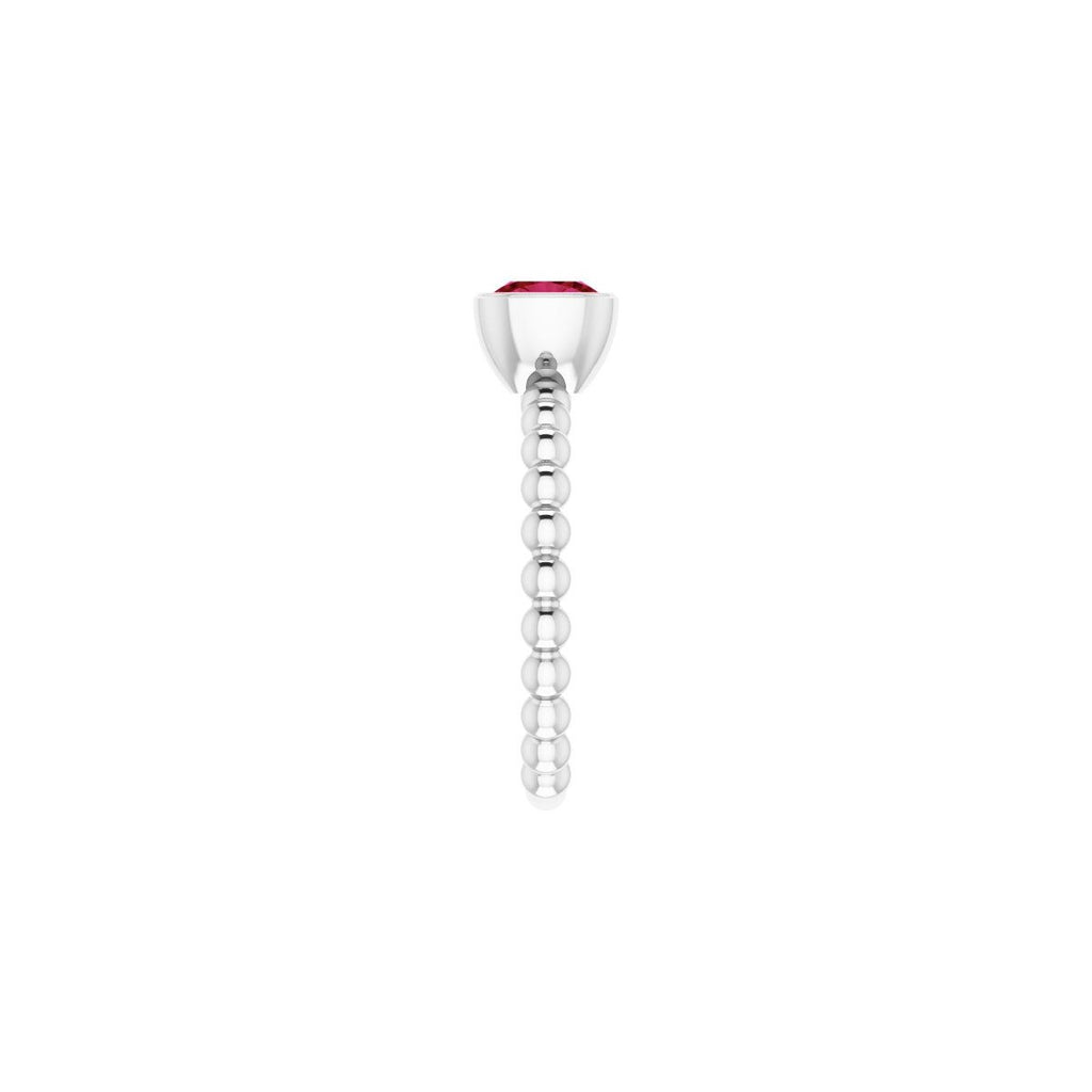 Lab-Grown Ruby Family Stackable Ring in 14k white gold