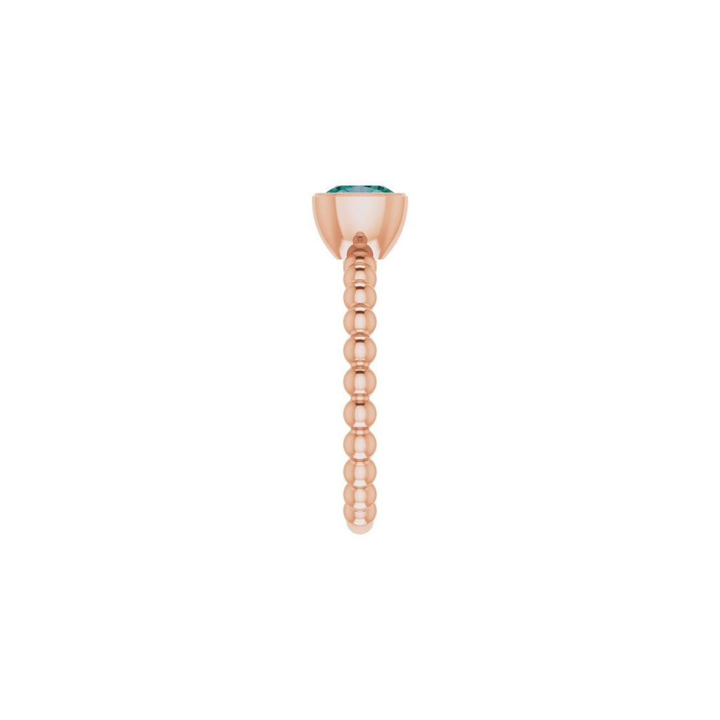 Lab-Grown Alexandrite Family Stackable Ring in 14k rose gold