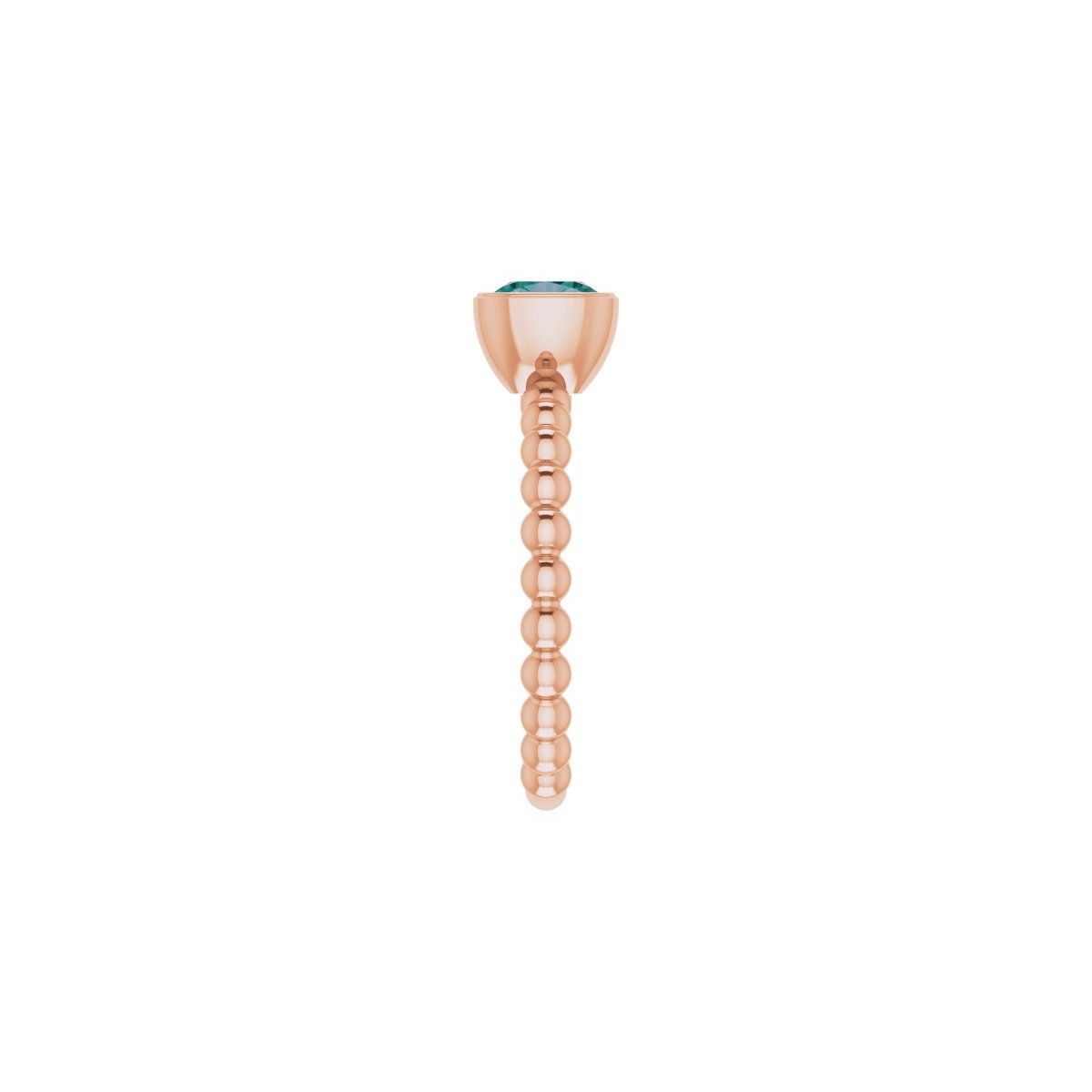 Lab-Grown Alexandrite Family Stackable Ring in 14k rose gold