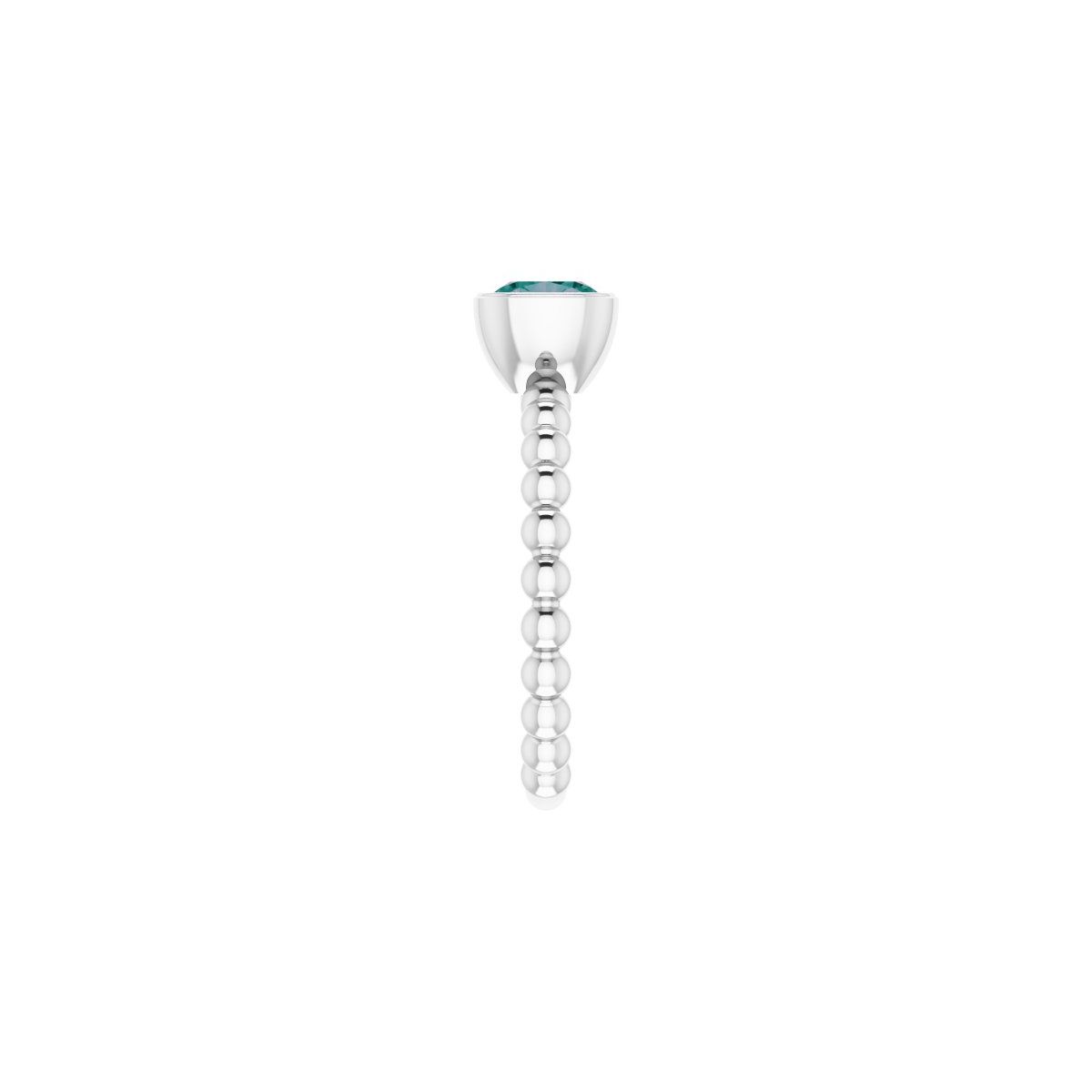 Lab-Grown Alexandrite Family Stackable Ring in 14k white gold