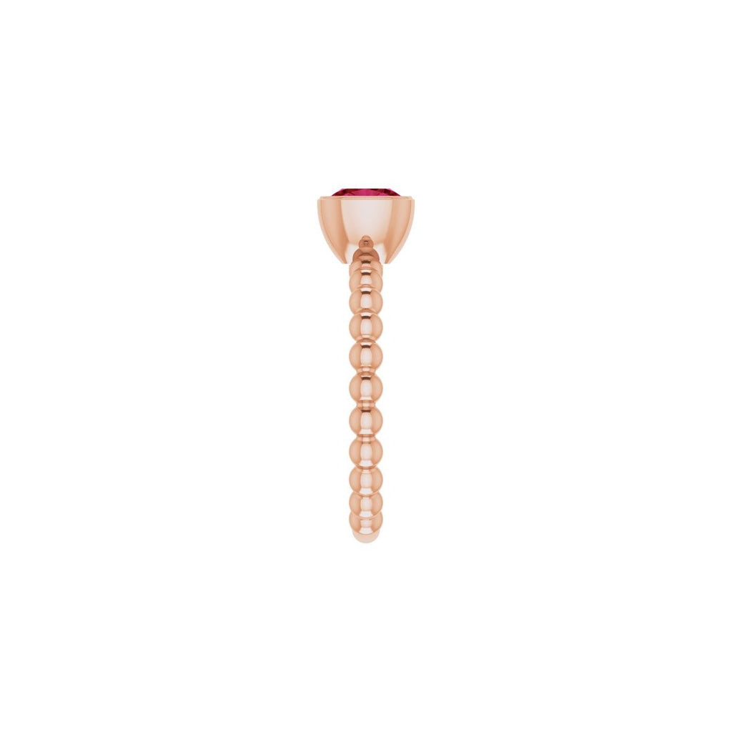Lab-Grown Ruby Family Stackable Ring in 14k rose gold