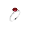 Lab-Grown Ruby Family Stackable Ring in 14k white gold