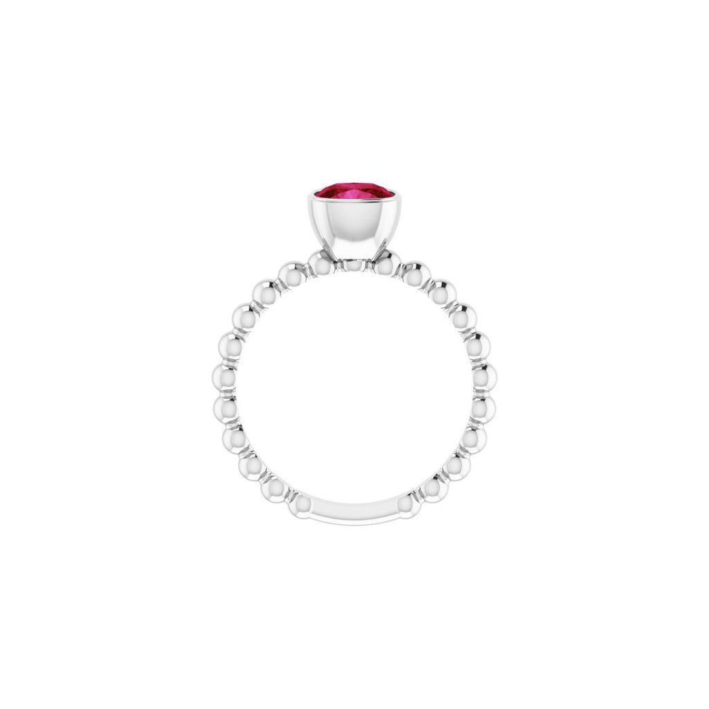 Lab-Grown Ruby Family Stackable Ring in 14k white gold