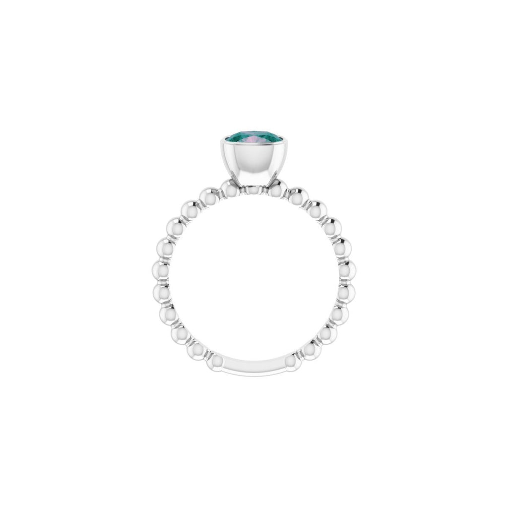 Lab-Grown Alexandrite Family Stackable Ring in 14k white gold