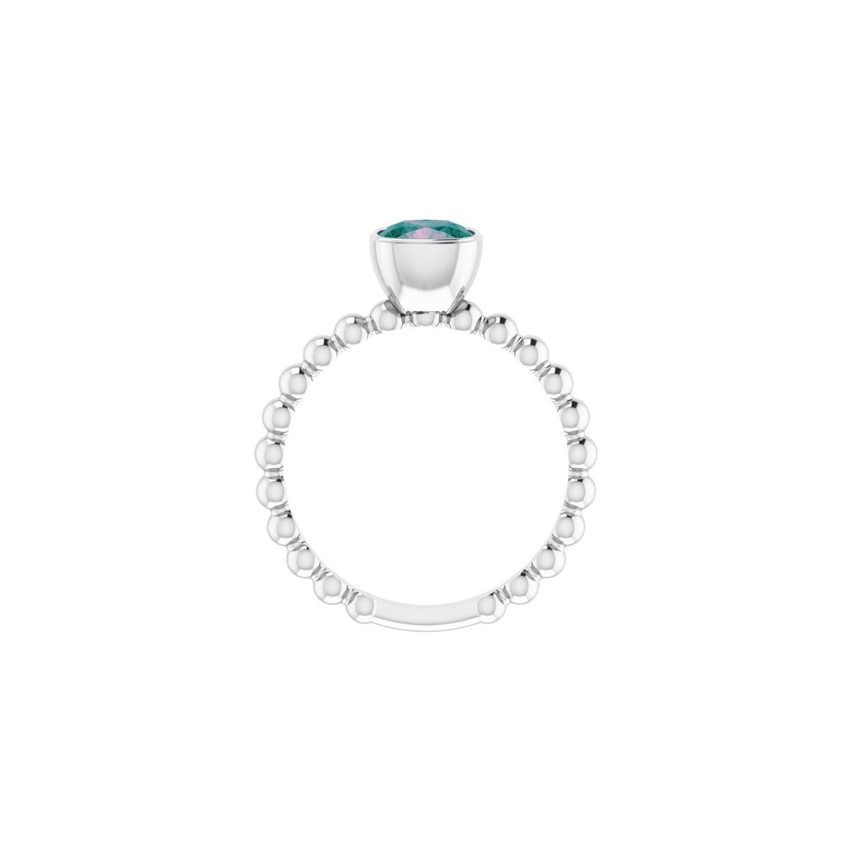 Lab-Grown Alexandrite Family Stackable Ring in 14k white gold