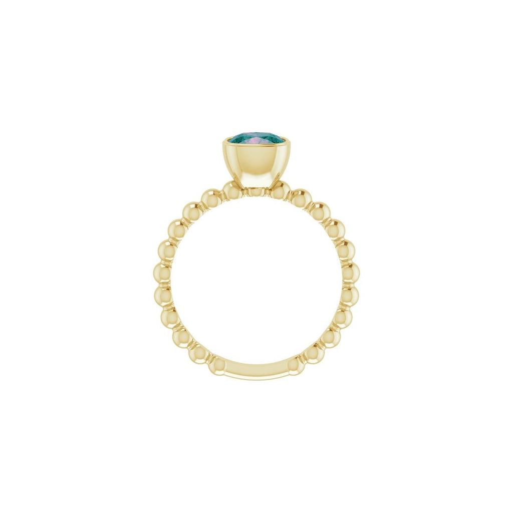 Lab-Grown Alexandrite Family Stackable Ring in 14k yellow gold