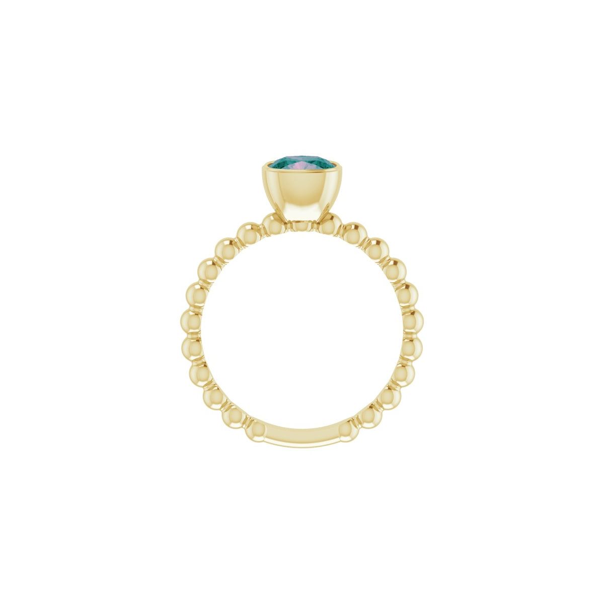 Lab-Grown Alexandrite Family Stackable Ring in 14k yellow gold